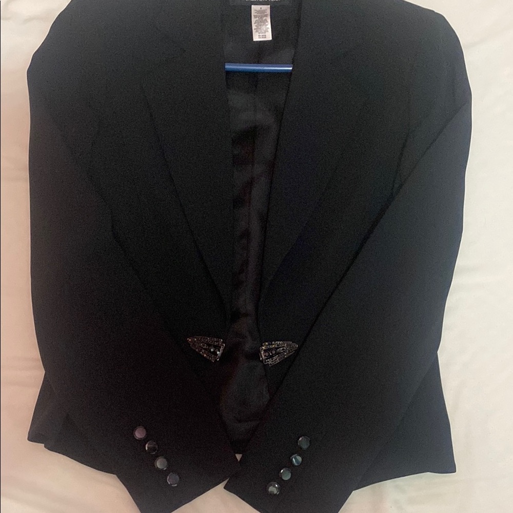 Chic Black Blazer With Button Details - image 4